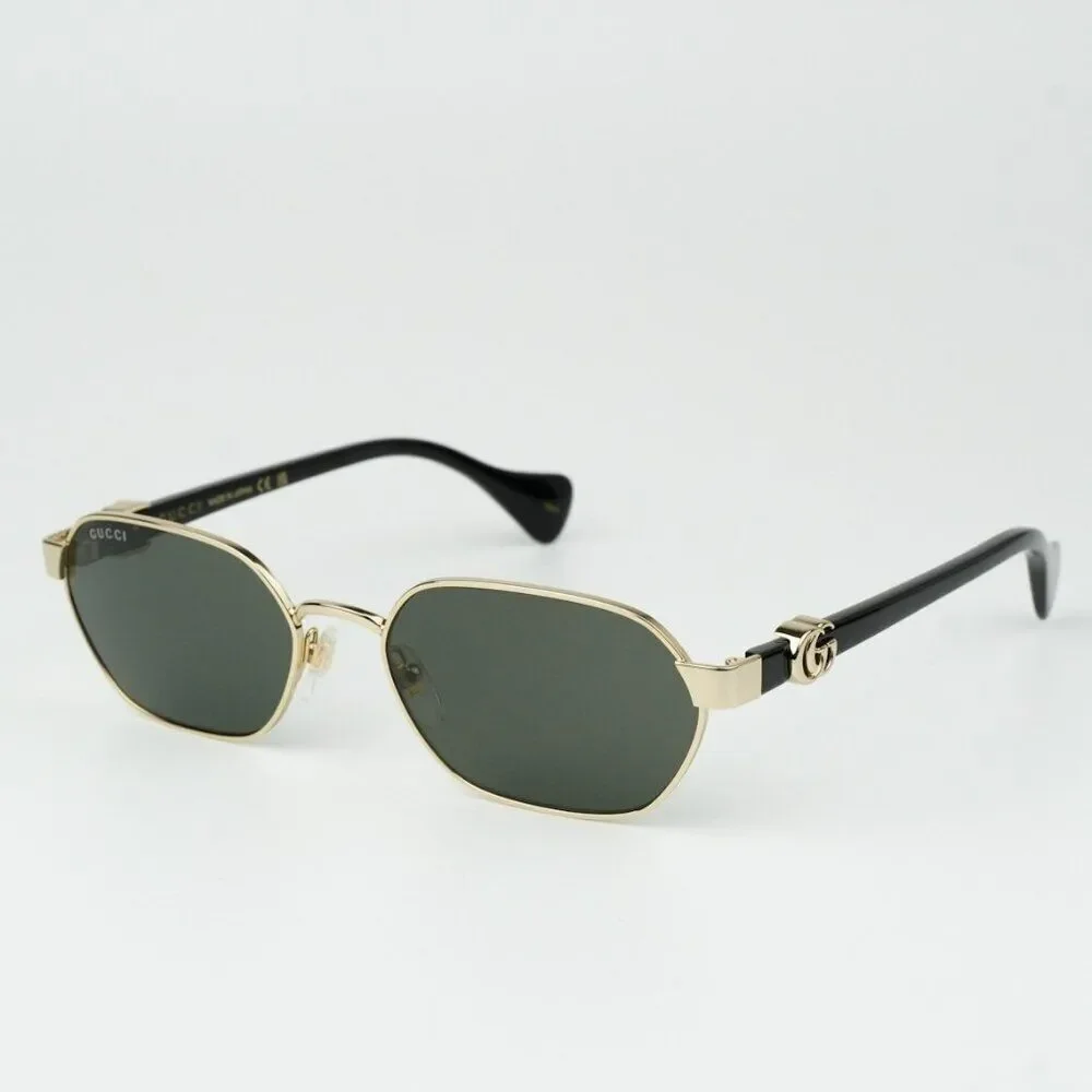 NEW Gucci GG1593S 001 Gold Grey Geometric Unisex Sunglasses GG 1593S